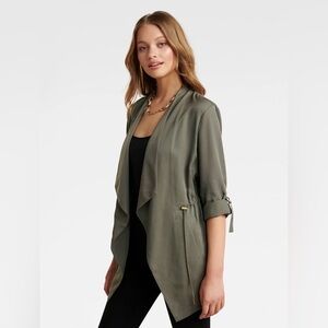 Zara olive Khaki Open Front Jacket